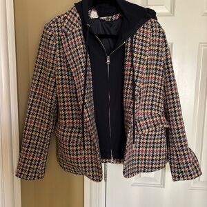Anthropologie Colorful Houndstooth Blazer